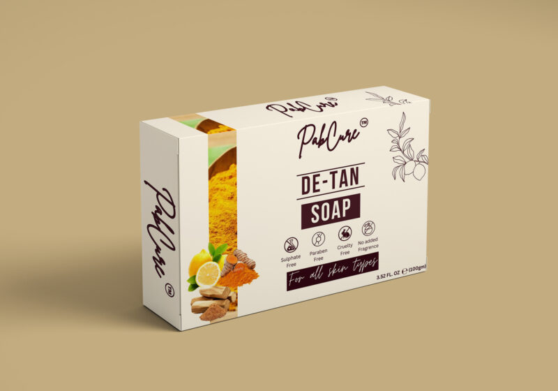 Pabcure De-Tan Soap enriched with Turmeric,Sandalwood,Lemon (100 gm )