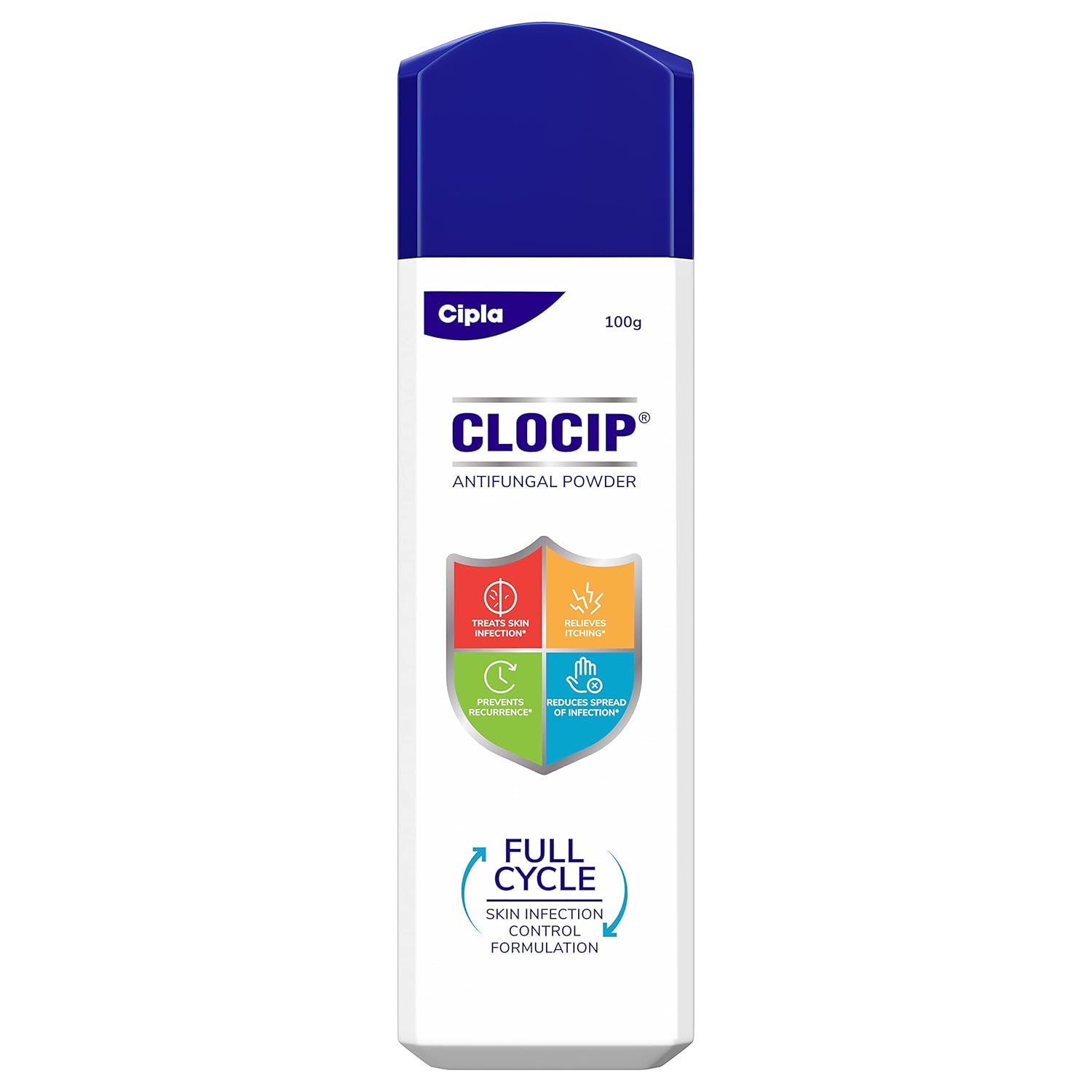 Clocip Anti-Fungal Dusting Powder for Fungal Skin Infections, Itching & Rashes | Antifungal Skin Powder 125 gm