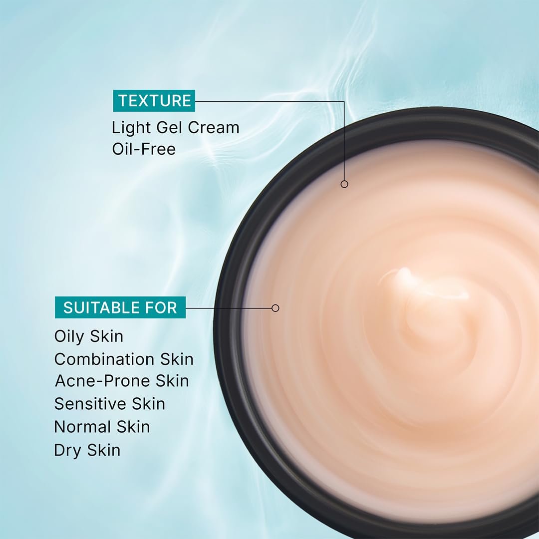 Pilgrim Korean Light Gel Oil Free Hydra Glow Moisturizer Cream 100 g| With Hyaluronic Acids, 3% Niacinamide, Rice Water for 5x Hydration & Instant Glass Skin | Hydrating Gel for All Skin Type - Image 4