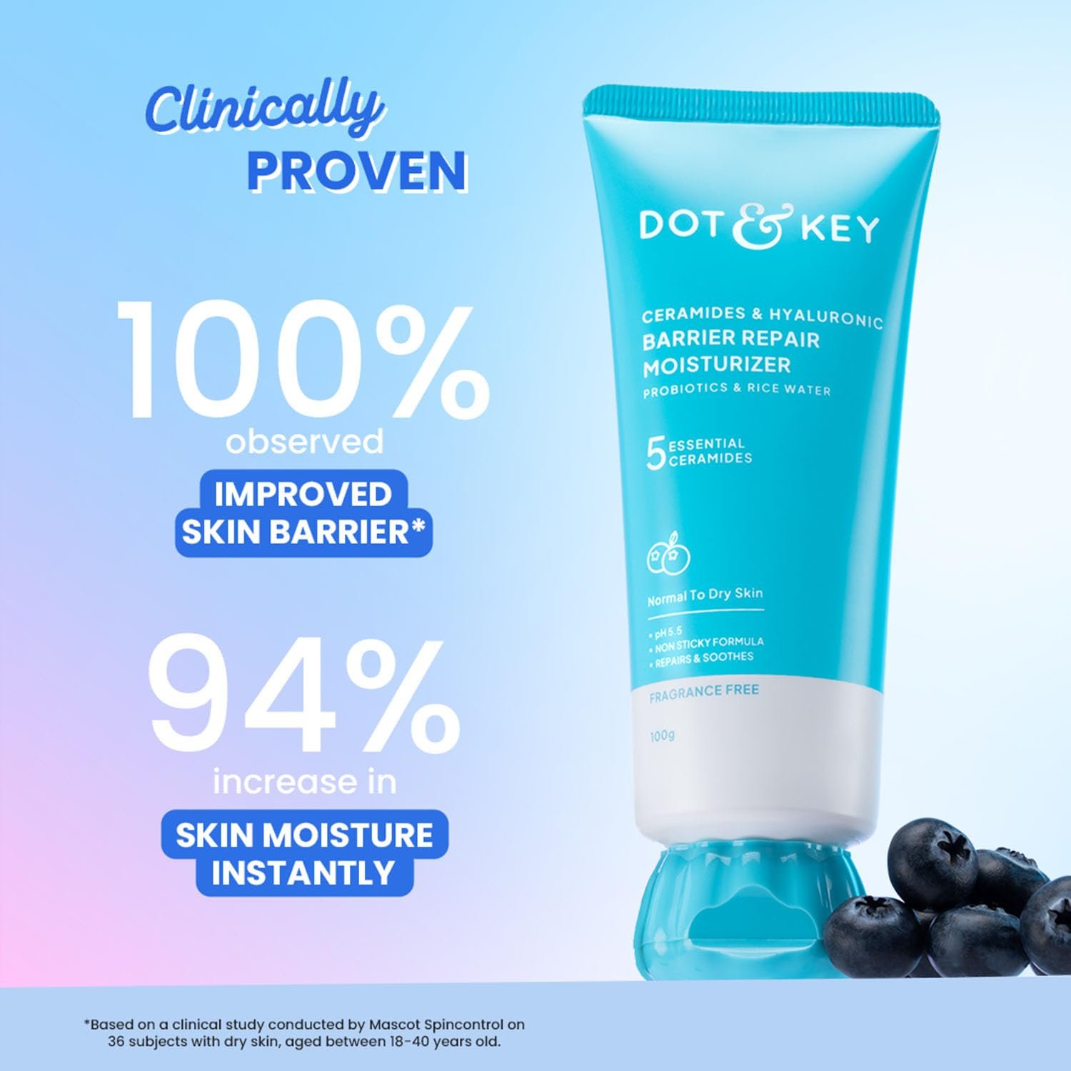 Dot & Key Barrier Repair Moisturizer For Normal, Dry, Combination & Sensitive Skin | 120 Hrs Moisturization, With 5 Ceramides & Hyaluronic | Repairs Damaged Skin Barrier, Non-Comedogenic | 100g - Image 2
