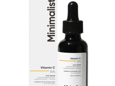Minimalist 10% Advanced Vitamin C Serum for Glowing Skin | Brightening & Dark Spot Treatment | Treats Uneven Skin Tone, Dullness & UV Damage | Daily Face Serum (Stable Vitamin C) | 10ml