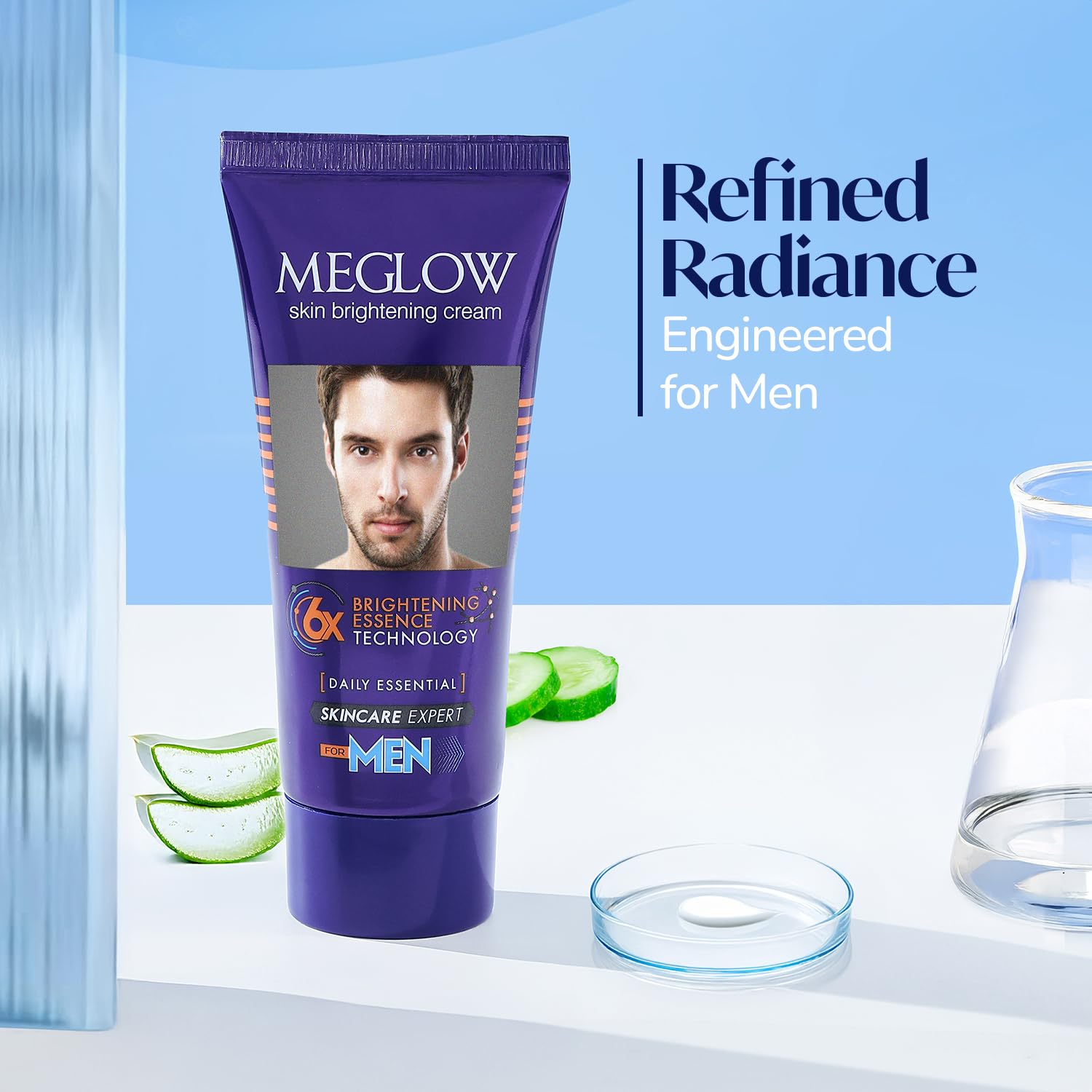 Meglow Skin Brightening & Whitening Cream For Men | Face Cream For Glowing Skin with Vitamin E | Reduces Dark Spots, Prevents Pigmentation, & Evens Tone | Pack of 2 (50g each) - Image 2