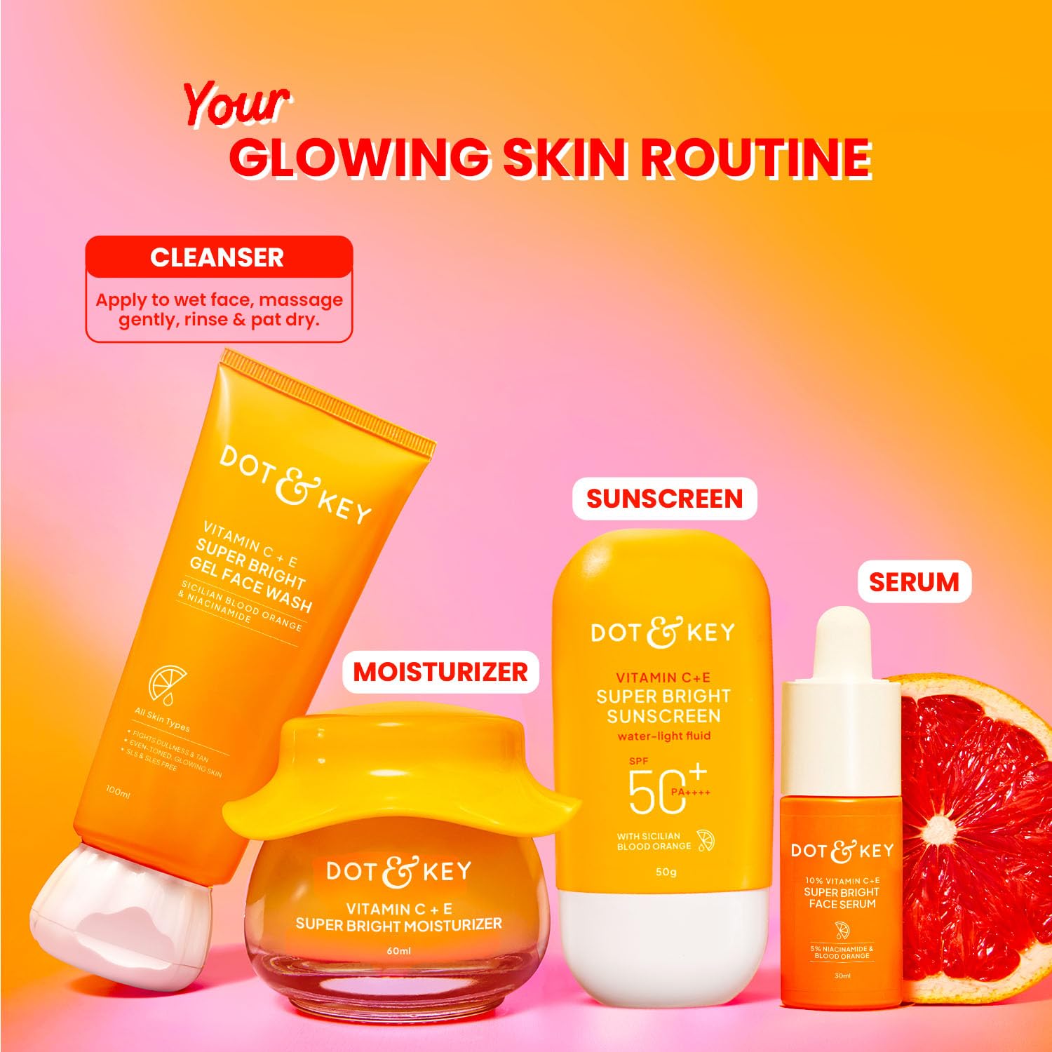 DOT & KEY Vitamin C + E Super Bright Gel Face Wash For Glowing And Brightening Skin | All Skin Types| With Triple Vitamin C| Face Wash For Women & Men|175 Ml - Image 7