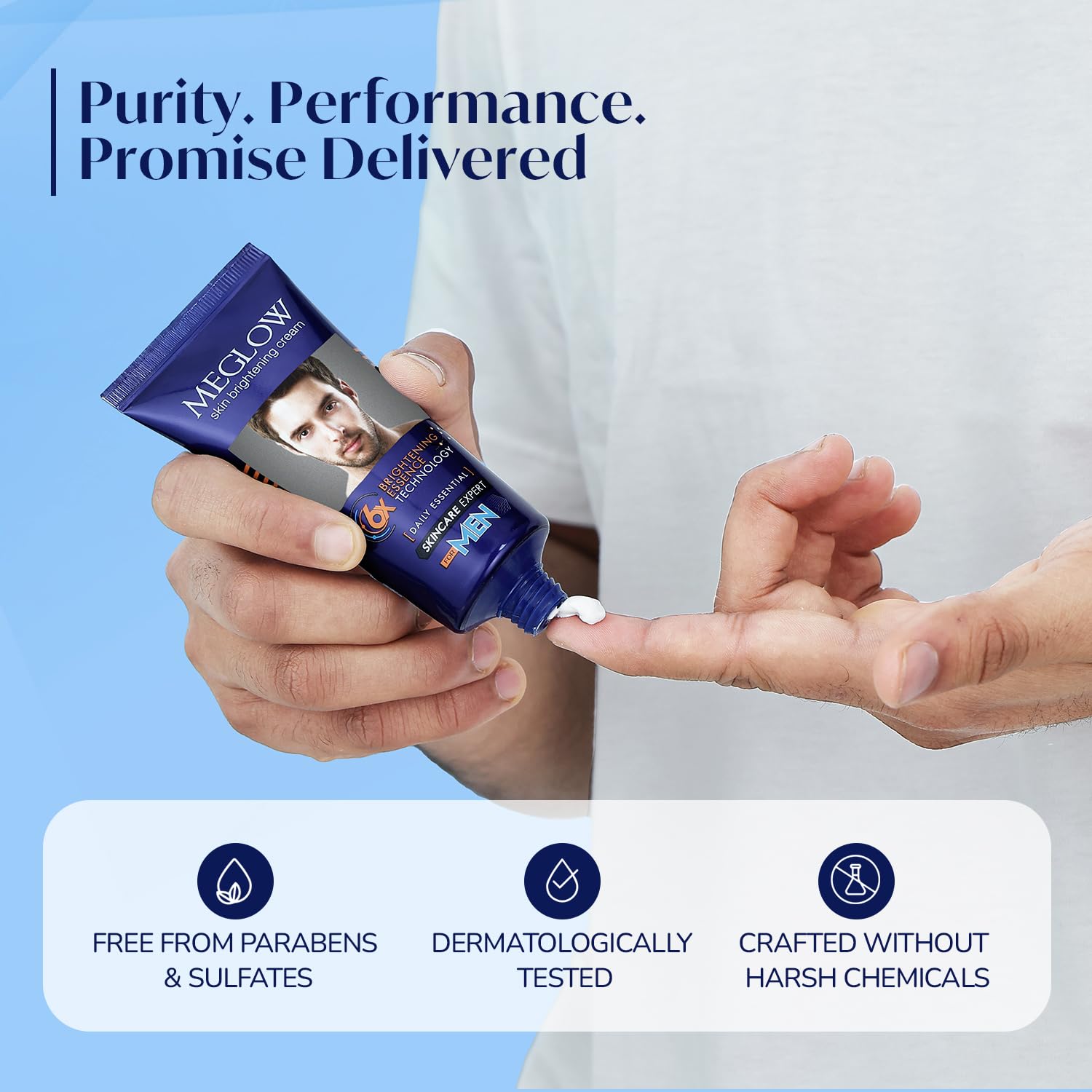 Meglow Skin Brightening & Whitening Cream For Men | Face Cream For Glowing Skin with Vitamin E | Reduces Dark Spots, Prevents Pigmentation, & Evens Tone | Pack of 2 (50g each) - Image 5
