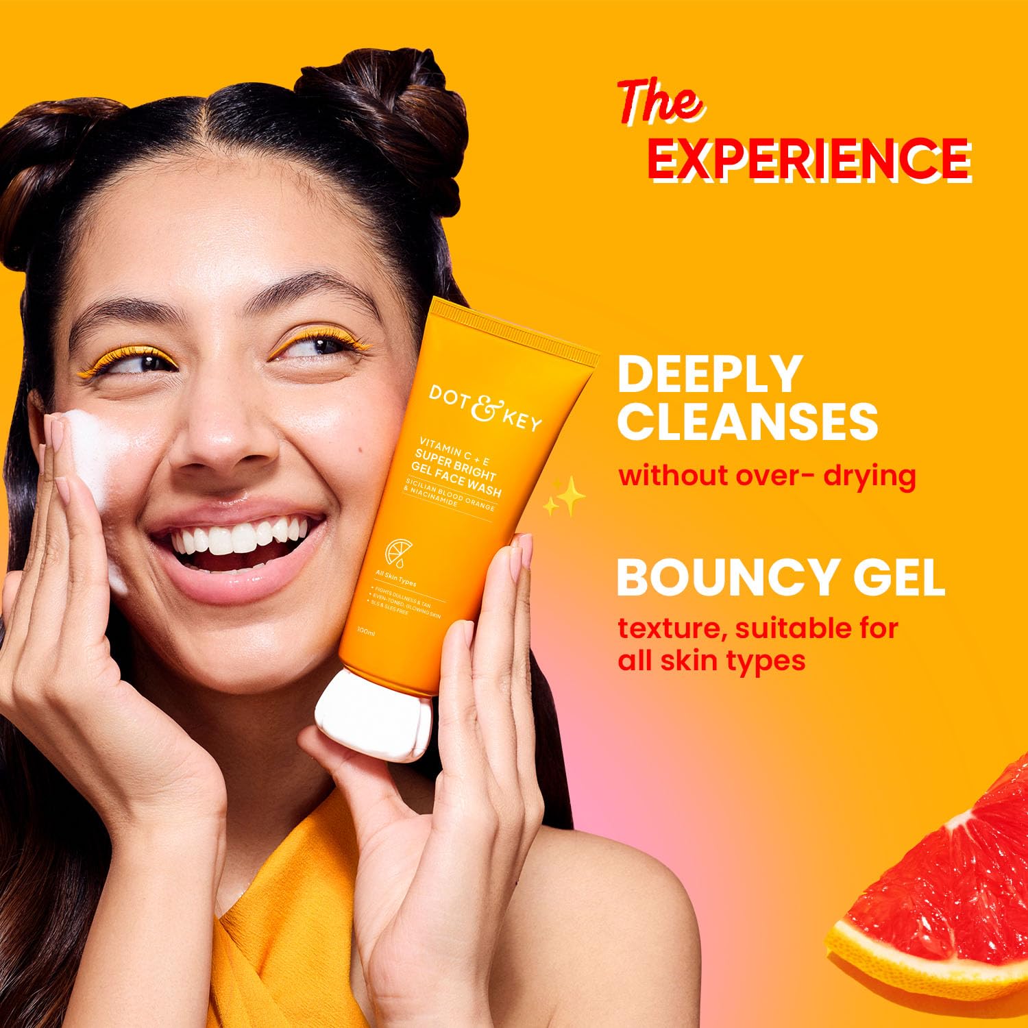 DOT & KEY Vitamin C + E Super Bright Gel Face Wash For Glowing And Brightening Skin | All Skin Types| With Triple Vitamin C| Face Wash For Women & Men|175 Ml - Image 3